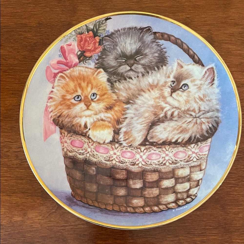 Franklin Mint Limited edition collection Three Little Kittens porcelain plate